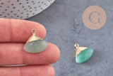Pendentif triangle aventurine verte naturelle facettes 20mm, x1, G2997