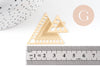 Pendentif triangle ethnique acier 201 inoxydable dore 45mm,breloque sans nickel pour création bijoux x2 G2922