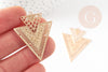 Pendentif triangle ethnique laiton dore 40mm,breloque sans nickel pour création bijoux x1 (G9271)