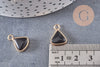 Pendentif triangle jade noir,creation bijou,pendentif bijoux, pendentif pierre naturelle,bracelet pierre, jade Naturel,16mm x1, G0953