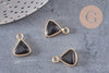 Pendentif triangle jade noir,creation bijou,pendentif bijoux, pendentif pierre naturelle,bracelet pierre, jade Naturel,16mm x1, G0953