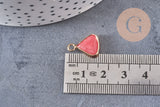 Pendentif triangle jade rouge pendentif bijoux, pendentif pierre,pierre naturelle, jade Naturel,16mm, x1 (G0051)