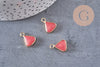 Pendentif triangle jade rouge pendentif bijoux, pendentif pierre,pierre naturelle, jade Naturel,16mm, x1 (G0051)