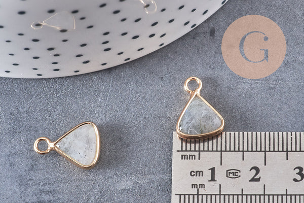 Pendentif triangle labradorite,pendentif bijoux, pendentif pierre,bracelet pierre,pierre naturelle,labradorite Naturelle,16mm, x1, G0845