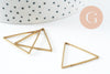 Pendentif triangle laiton brut 30mm, pendentif géométriquecréation bijoux, x10 (G2321)