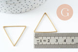 Pendentif triangle laiton brut 30mm, pendentif géométriquecréation bijoux, x10 (G2321)