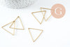 Pendentif triangle laiton brut 30mm, pendentif géométriquecréation bijoux, x10 (G2321)