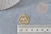 Pendentif triangle oeil protecteur acier 201 inoxydable dore 22mm, x1 (G4607)