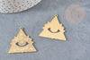 Pendentif triangle oeil protecteur acier 201 inoxydable dore 33.5mm,création bijoux mystique x1 G6036