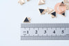 Pendentif triangle plein zamac doré émail noir 10mm,pendentif doré pour création de bijoux,x 5 G6106