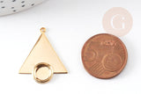Pendentif triangle support cabochon doré 16K 29mm, x2 (G3434)