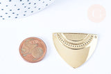 Pendentif triangle texturé laiton doré 16K 35mm,pendentif doré pour création bijoux DIY, x1 G6499
