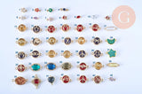 Pendentif verre pierre résine druzy zamac doré 10.5-26mm, x1 (G6415)