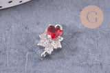 Pendentif verre pierre résine druzy zamac doré 10.5-26mm, x1 (G6415)