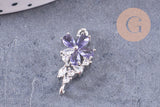 Pendentif verre pierre résine druzy zamac doré 10.5-26mm, x1 (G6415)
