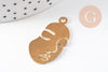 Pendentif visage laiton brut, fournitures pour bijoux, laiton brut,pendentif minimaliste ,bijoux moderne, x1 33.5mm-G1224