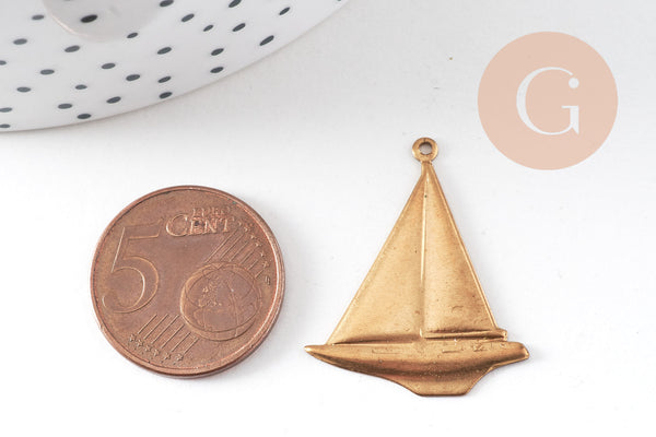 Pendentif voilier en laiton taille petit ou moyen, x1, G7520