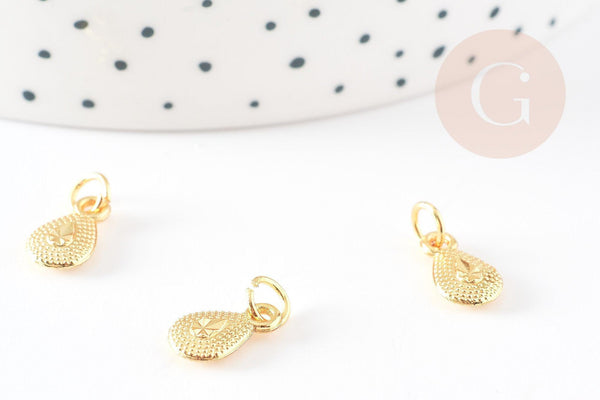 Pendentif zamac doré,fournitures créatives, sans nickel,creation bijoux,perle géométrique,9.5mm, x5 G5456