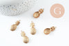 Pendentifs Ananas laiton brut 29mm, pendentif laiton brut, bijou tropical,sans nickel,tropical, x5 (G1609)