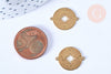 Pendentifs connecteurs ronds laiton brut boussole,connecteurs laiton,création bijoux, x1 G6426