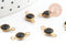 Pendentifs connecteurs ronds laiton brut cristal noir,connecteurs laiton,cristal noir, 6mm, x10 G0374