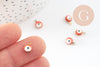 Pendentifs doré Fleur oeil protecteur émail orange 9mm, x10 (G0811)