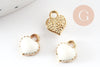 Pendentifs doré cœur émail blanc, pendentif coeur,fournitures créatives, métal doré, pendentif amour, 8mm, x10 G1885