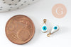 Pendentifs doré goutte émail blanc, mauvais oeil, laiton doré, pendentif chance,création bijoux,9mm, x10 G3330