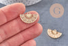 Pendentifs éventail en laiton laiton doré 18K zircon 14mm, un adorable pendentif pour la création de bijoux DIY, x1 (G5980)