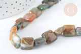 Perle Carrée agate indienne facettes 12mm, bijoux pierre naturelle, le fil de 20cm (G5883)