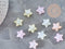Perle Etoile Acrylique pailletée multicolore pastels 14mm, perles phosphorescentes pour création bijoux DIY, x10 G9030