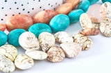 Perle Howlite ovale naturelle 7-49mm,création bijoux pierre naturelle, x2 (G9257)