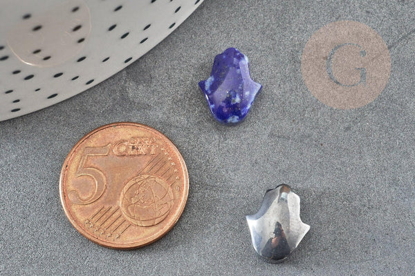 Perle Main de Fatma pierre naturelle 13mm, main de fatma pierre naturelle, x1 (G7955)