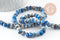 Perle Rondelle jaspe sésame teintée facettée bleu gris 6x4mm, création bijoux pierre, fil de 37.5cm x1 (G7867)