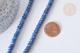 Perle Rondelle jaspe sésame teintée facettée bleu moyen 6x4mm, pierre naturelle, le fil de 37.5cm (G7879)