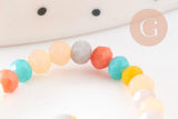 Perle abacus cristal multicolore opaque, Perles verre ,3x2.5mm, le fil de 42cm, x1 (G4423)