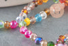 Perle abacus cristal multicolore, perles bijoux, perle abacus, perle cristal,Perles verre, fil de 130 perles ,3x4mm, x1 (G2749)