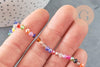 Perle abacus cristal multicolore, perles bijoux, perle abacus, perle cristal,Perles verre, fil de 130 perles ,3x4mm, x1 (G2749)