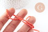 Perle abacus cristal rose corail 3mm, x1 fil de 41 cm (G9822)