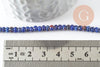 Perle abacus jade naturel bleu marbré 4x2mm,fil de 35 cm, x1 (G3227)