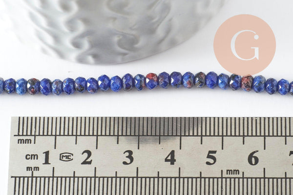 Perle abacus jade naturel bleu marbré 4x2mm,fil de 35 cm, x1 (G3227)