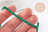 Perle abacus jade naturel rondelle vert foncé 4x2mm, perle pierre naturel facette pour création bijoux, fil de 36cm, x1 (G3665)