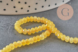 Perle abacus jade naturel teinté jaune facetté 4x2mm, x1 fil 36cm (G1710)-Perles-Gingerlily Perles