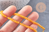 Perle abacus jade naturel teinté jaune facetté 4x2mm, x1 fil 36cm (G1710)