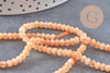 Perle abacus jade naturel teinté orange 4x2mm, x1 fil de 35cm (G2698)
