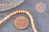 Perle abacus jade naturel teinté orange 4x2mm, x1 fil de 35cm (G2698)
