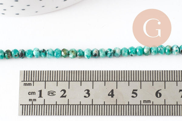 Perle abacus jade naturel vert 4x2mm, x1 fil 36 cm (G0109)