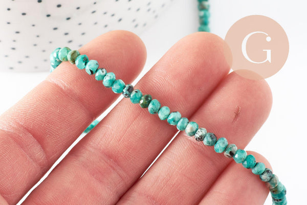 Perle abacus jade naturel vert 4x2mm, x1 fil 36 cm (G0109)