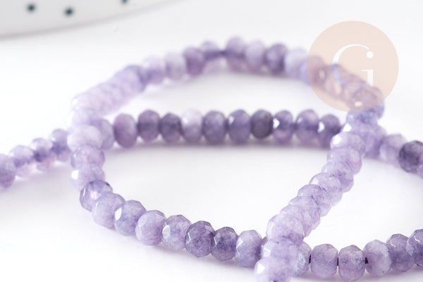 Perle abacus jade violet,perle jade,pierre naturelle,jade naturel,perle pierre,perle facette,jade,4x2mm, fil 35cm, x1 (G4711)