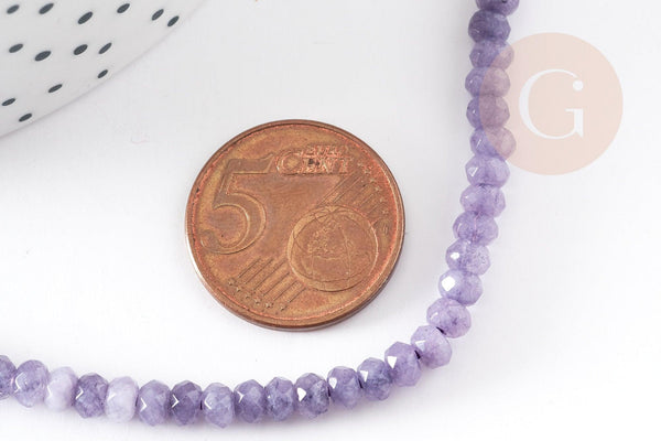 Perle abacus jade violet,perle jade,pierre naturelle,jade naturel,perle pierre,perle facette,jade,4x2mm, fil 35cm, x1 (G4711)